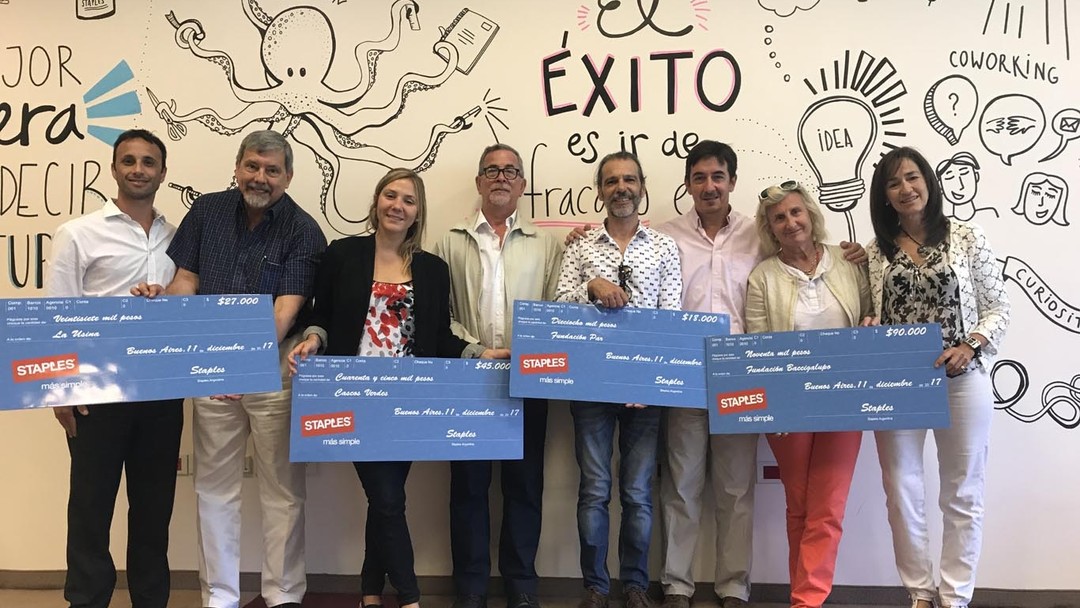 Staples donó 180.000 a ONG elegidas por sus clientes y empleados