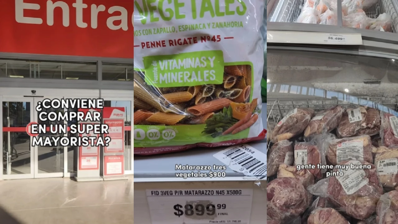 Recorrió un supermercado mayorista y mostró las mejores ofertas de precios en fideos, carne y otros productos