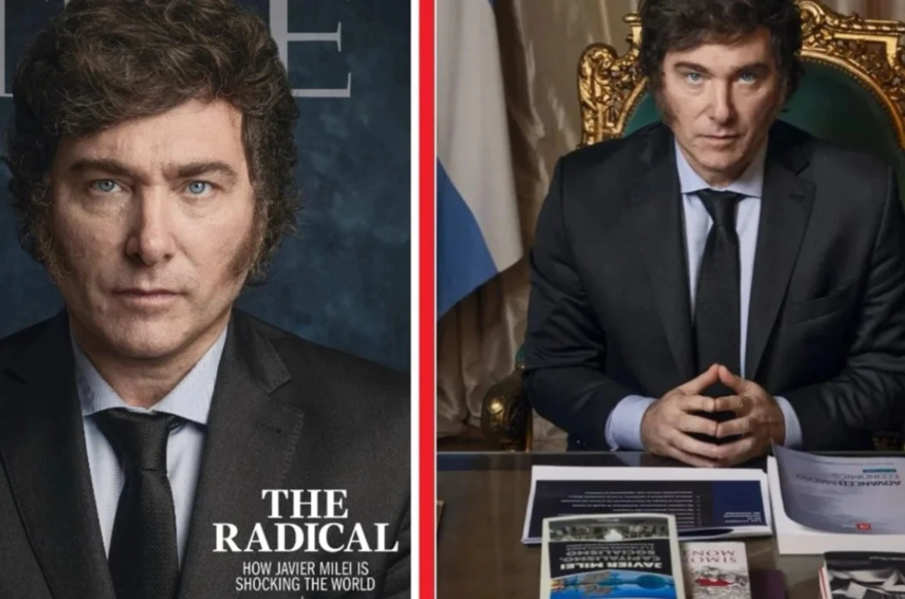 "El Radical": Javier Milei en la portada de la revista Time