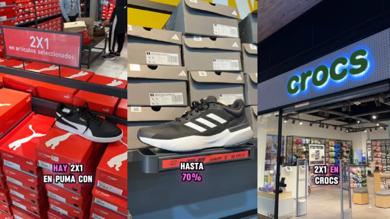 Mega Outlet con zapatillas baratas: comprá 2x1 o con 70% de descuento de marcas como Puma, Crocs y Adidas