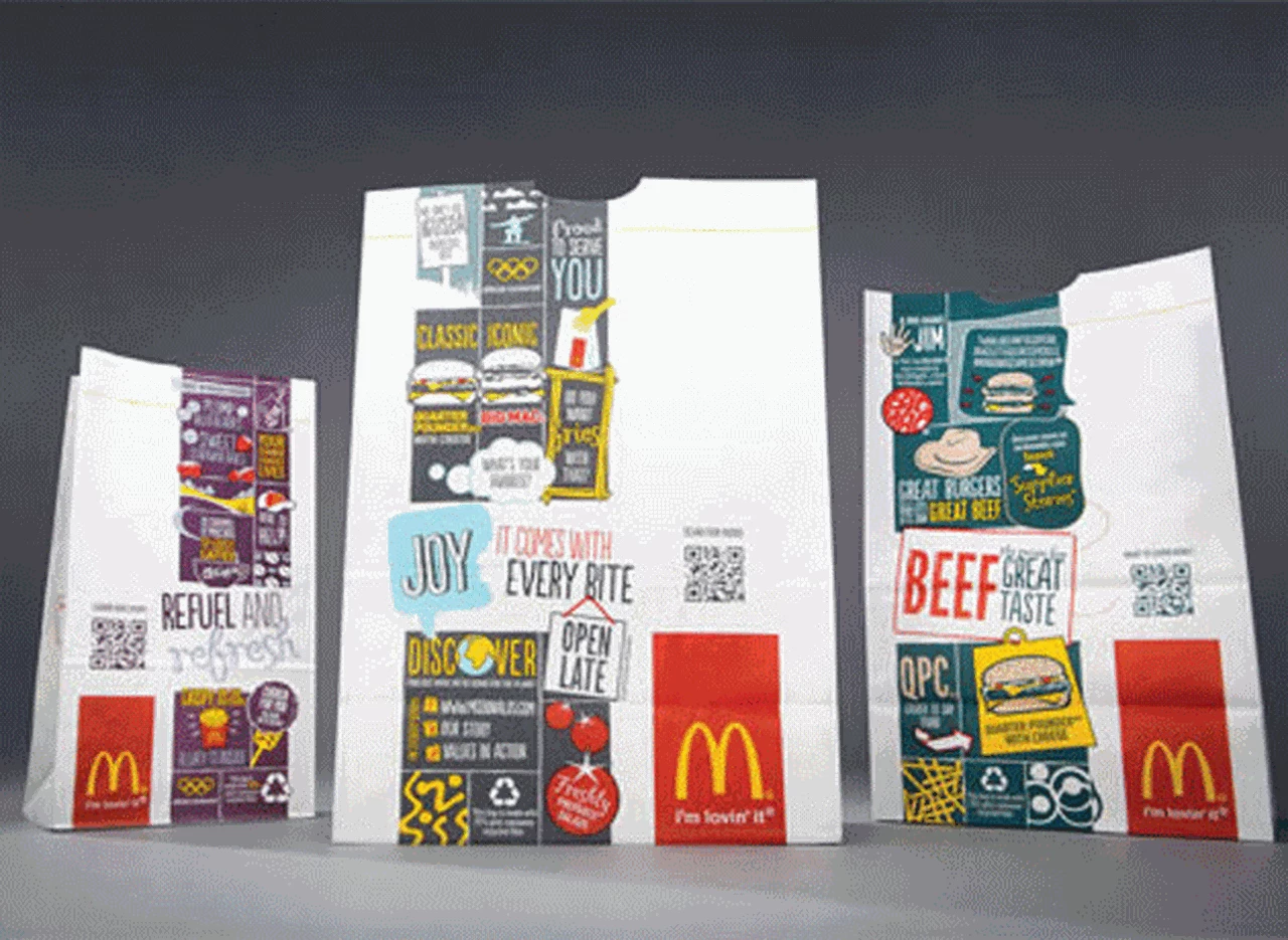 Los códigos QR ahora llegan a McDonald's: sus bolsas y vasos tendrán información nutricional