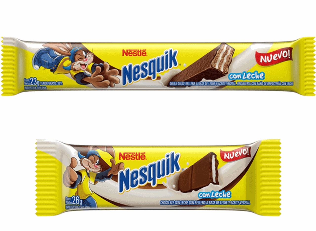 Nesquik se anima al negocio de las golosinas: llegan su barra de chocolate y su oblea