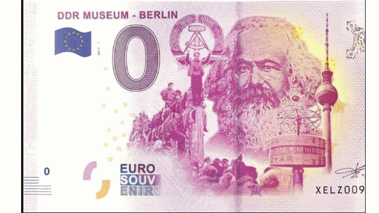 Furor por el billete de cero euro con la cara de Karl Marx