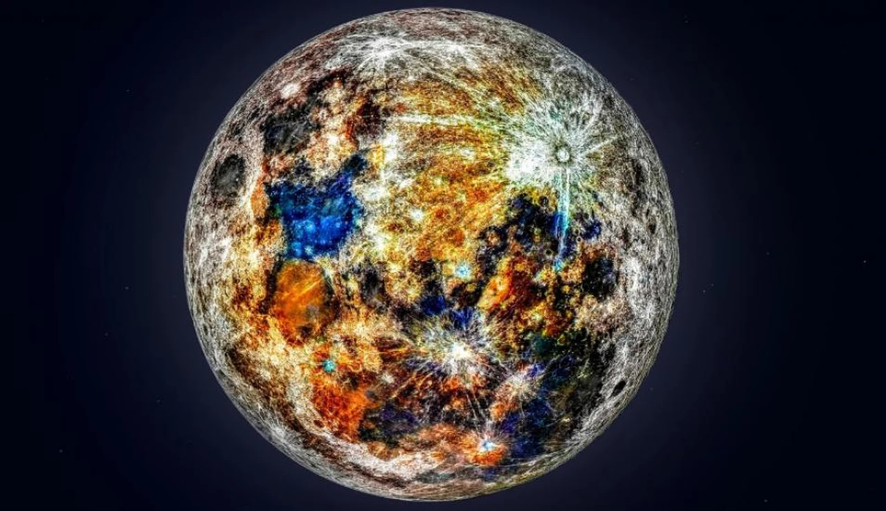 Esta es la espectacular imagen que muestra por primera vez los colores ocultos de la Luna