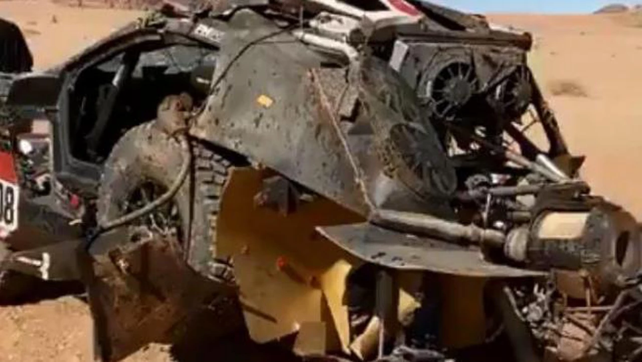 Dakar 2020: así quedó el auto de Khalid Al Qassimi tras sufrir un terrible accidente