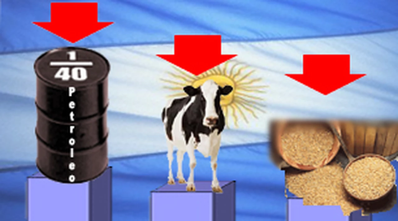 La Argentina, cada vez con menos petróleo, carne y cereales clave