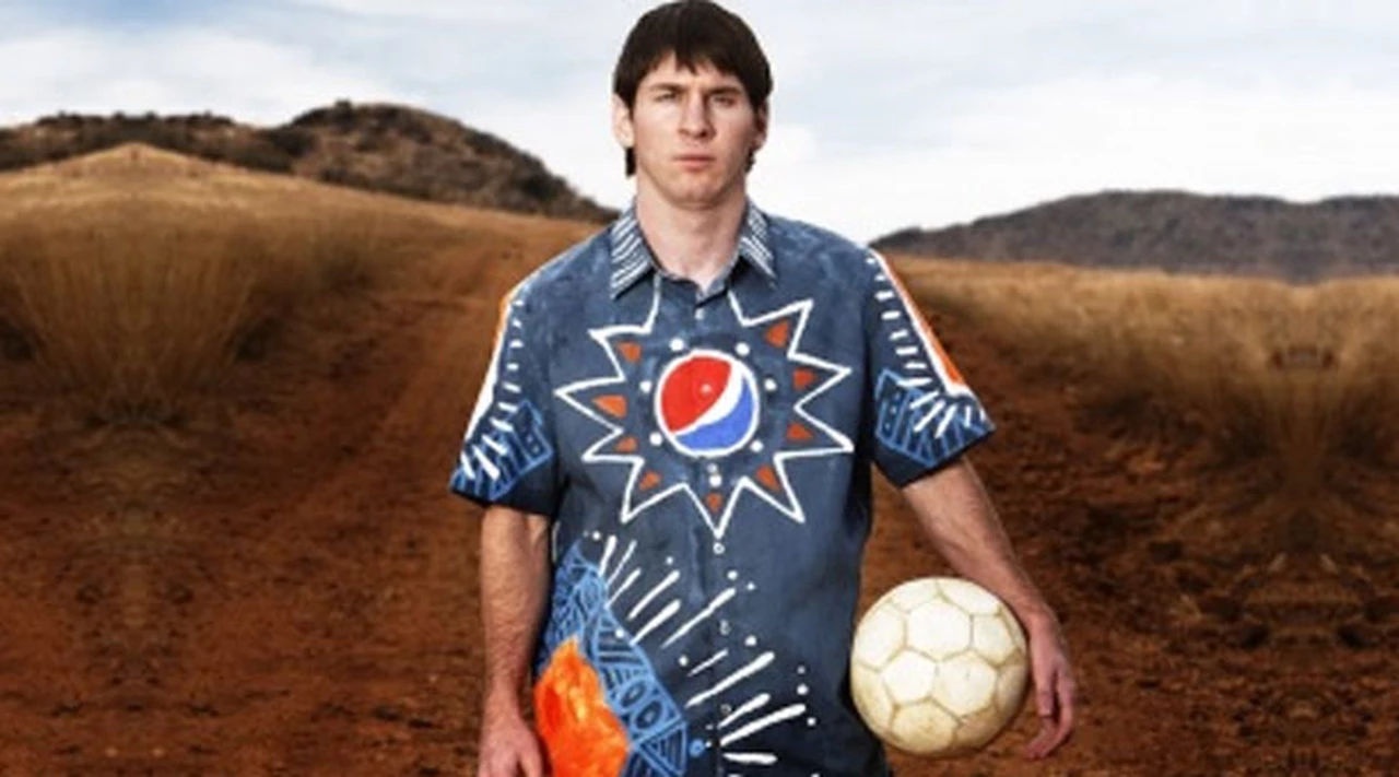 A Lionel Messi le corrieron el arco para la flamante campaña de Pepsi