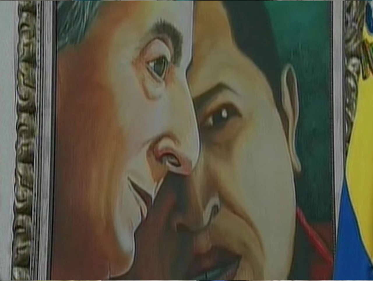 Chávez pintó un cuadro para homenajear a Néstor