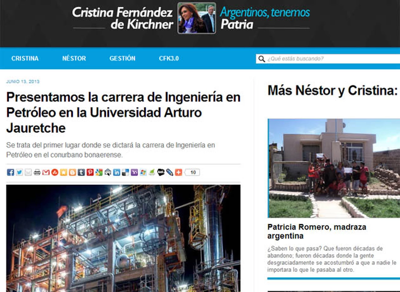 CFK no habló del choque de trenes, sí­ de la nueva carrera en ingenierí­a