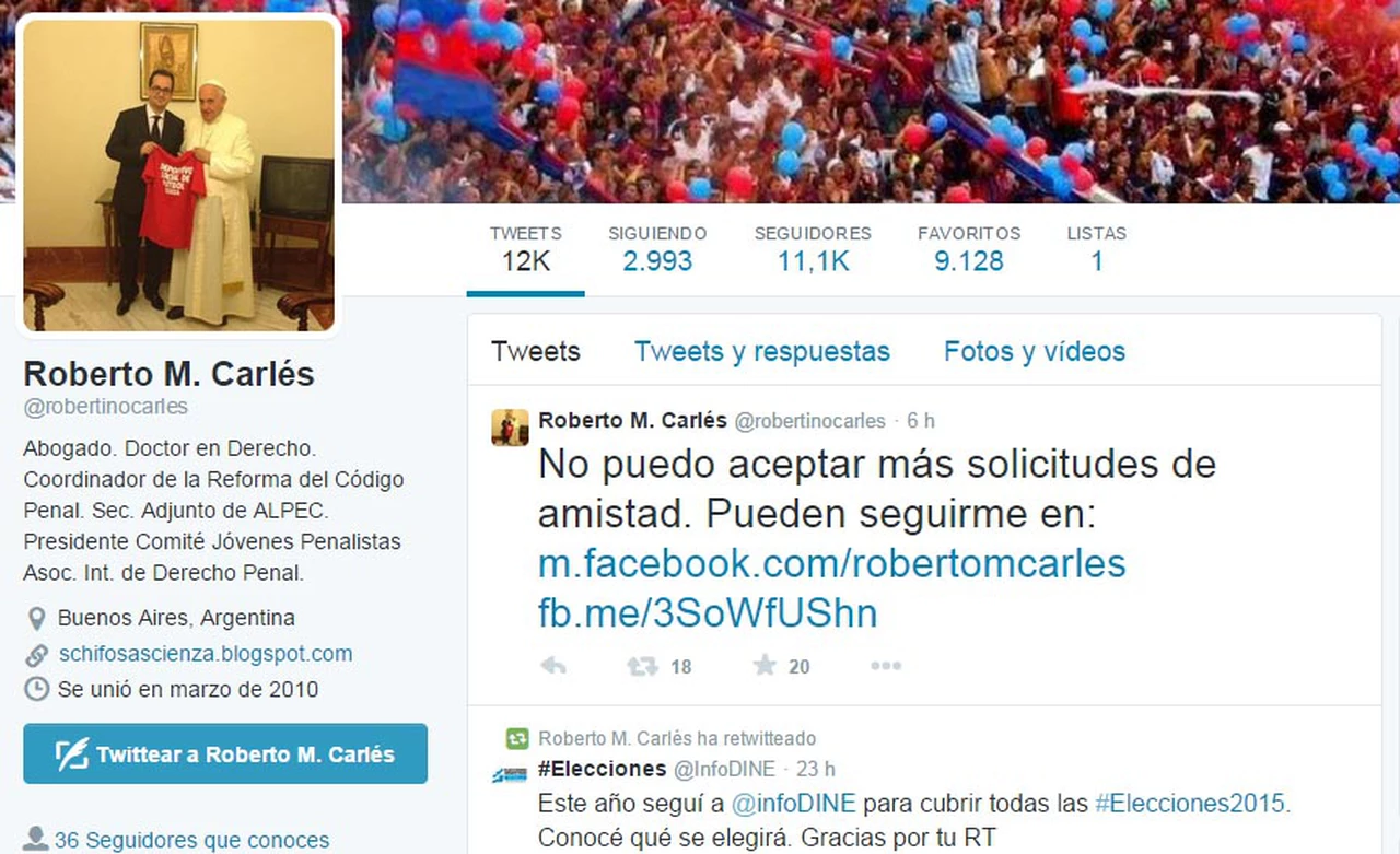 Los tuits contra dirigentes de la oposición que Roberto Carlés borró