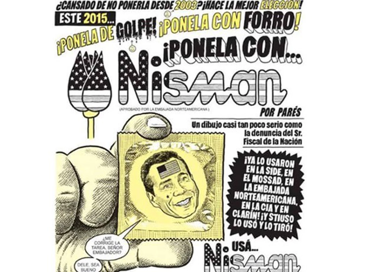 Polémico dibujo de la revista Barcelona trata de "forro" a Nisman