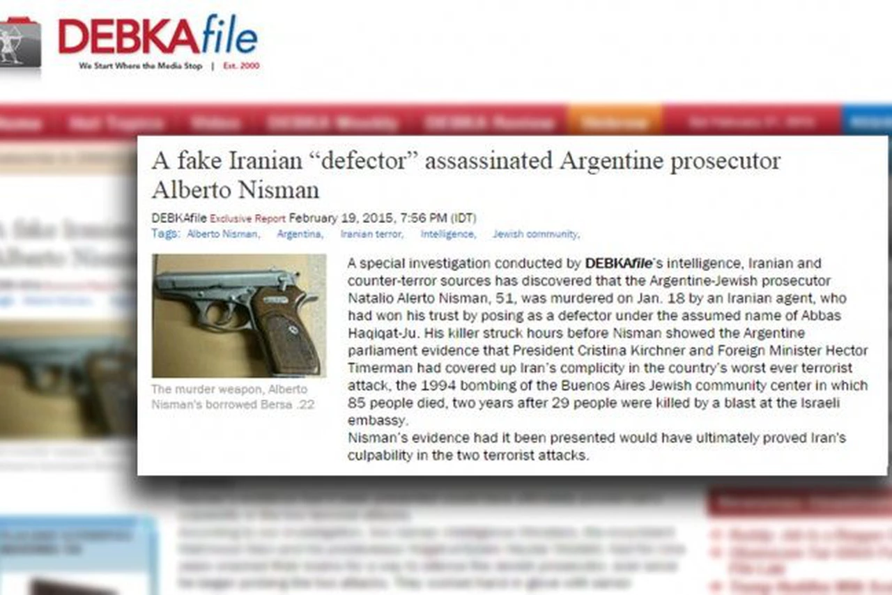 Un sitio de inteligencia israelí­ asegura que "un falso desertor iraní­" fue el que mató al fiscal Alberto Nisman