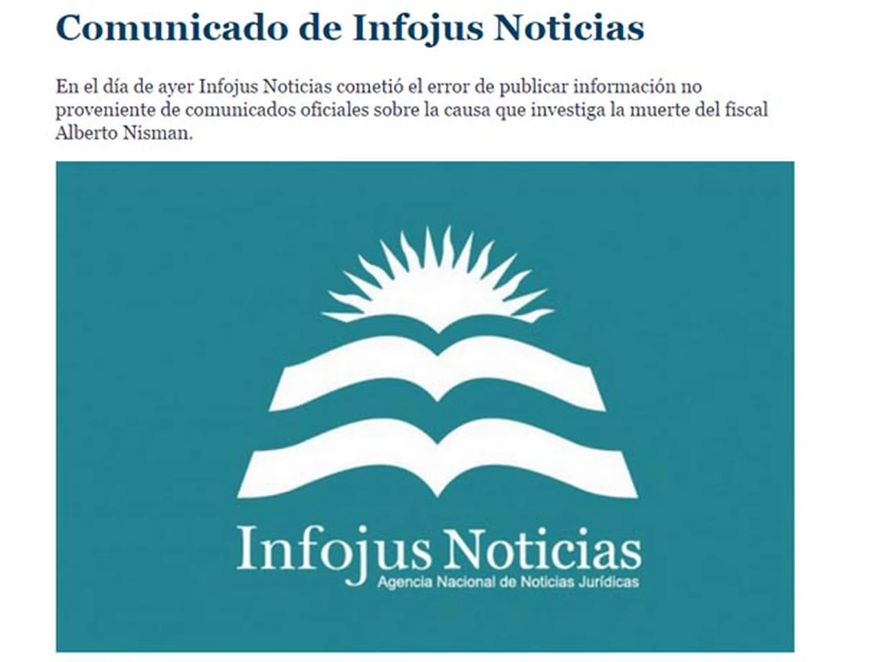Desplazaron al jefe de la web del Ministerio de Justicia que dijo que Nisman murió "borracho"