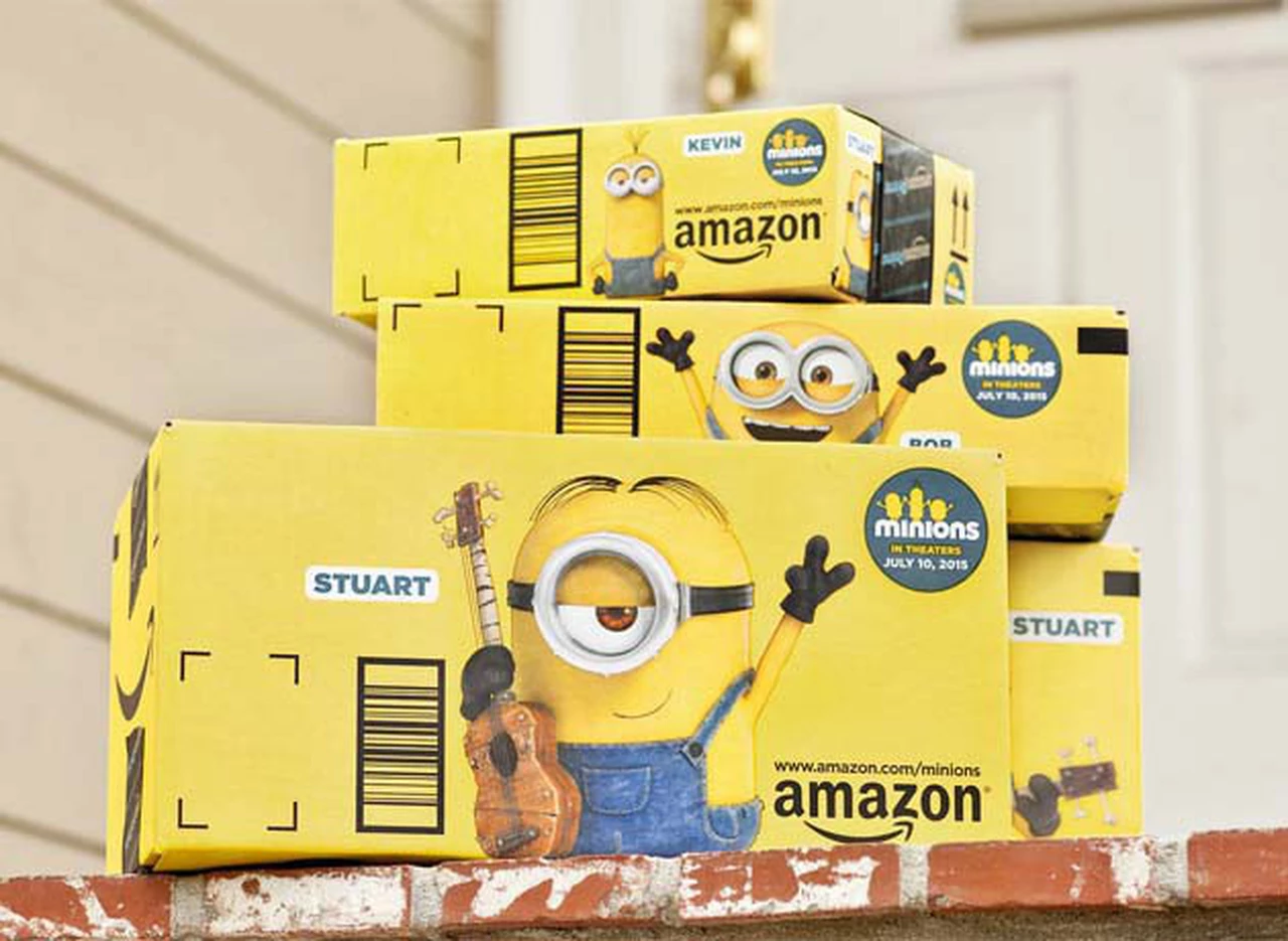 Amazon convirtió sus cajas en espacios publicitarios para la pelí­cula Minions