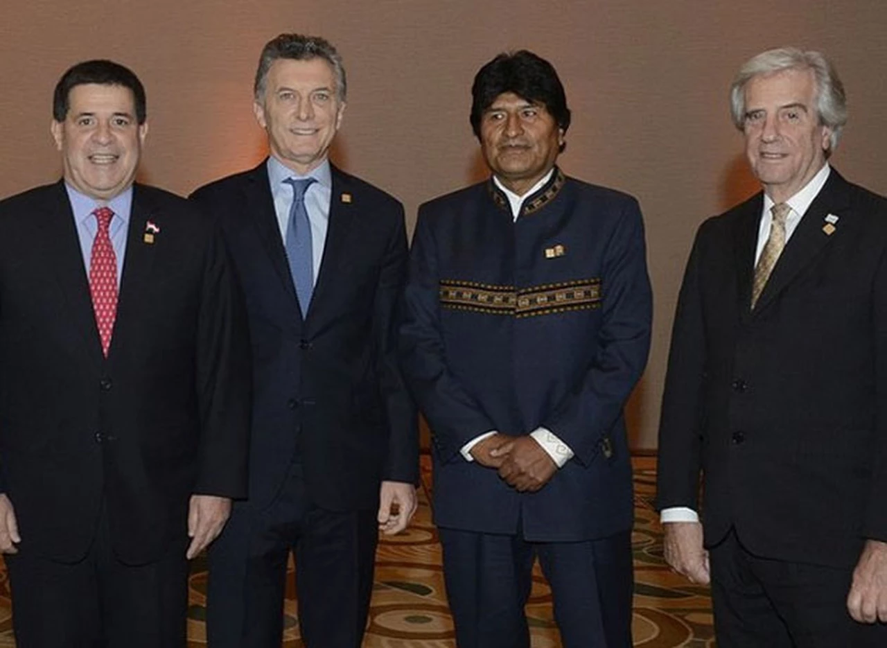 Macri discutió sobre narcotráfico y comercio bilateral con sus pares de Bolivia, Paraguay y Uruguay