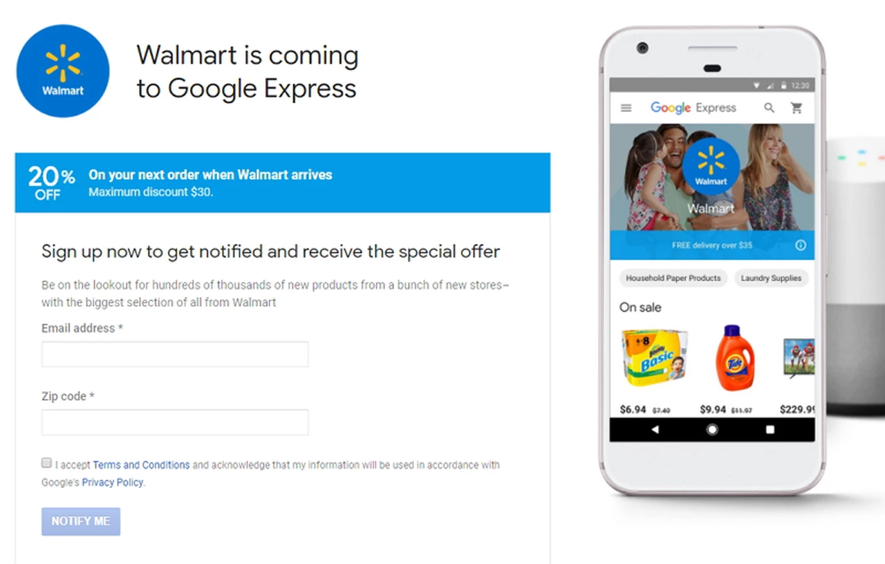 Google cierra acuerdo con Walmart para competirle a Amazon en el comercio electrónico de alimentos