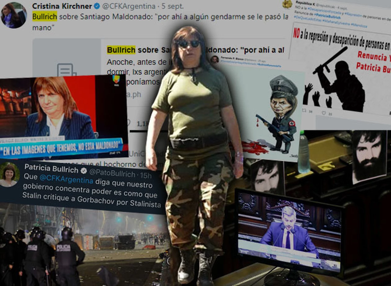 Caso Maldonado: Patricia Bullrich se torna en "botí­n de guerra" a disputar entre el kirchnerismo y Macri
