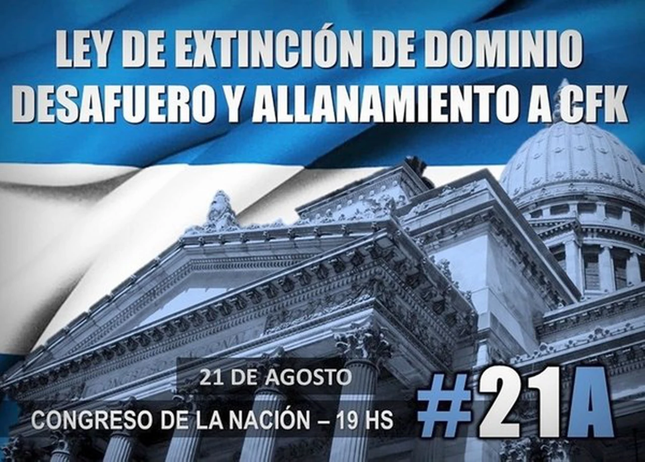 Hoy marchan para pedir desafuero de Cristina y ley de extinción de dominio: cómo serán las protestas