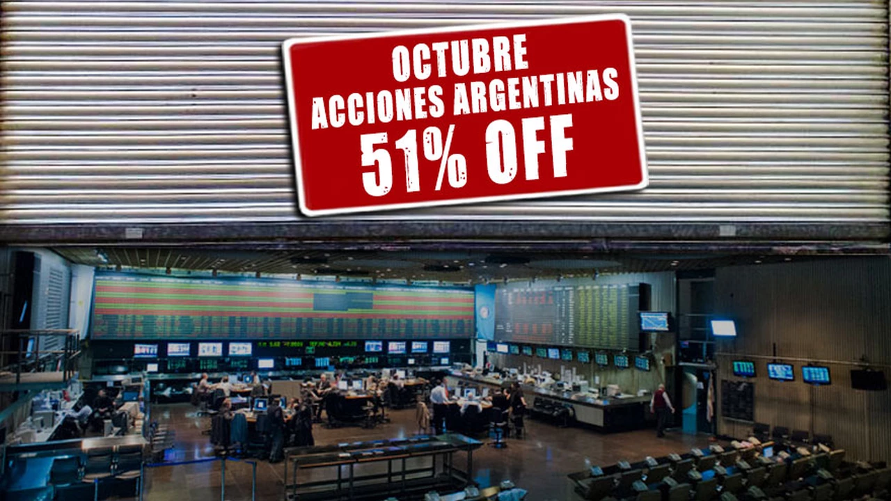 Con la baja de octubre, acciones argentinas acumulan caída del 50% en dólares en 2018