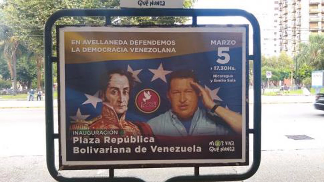 Avellaneda inaugurará la plaza "República Bolivariana de Venezuela" en apoyo a Nicolás Maduro