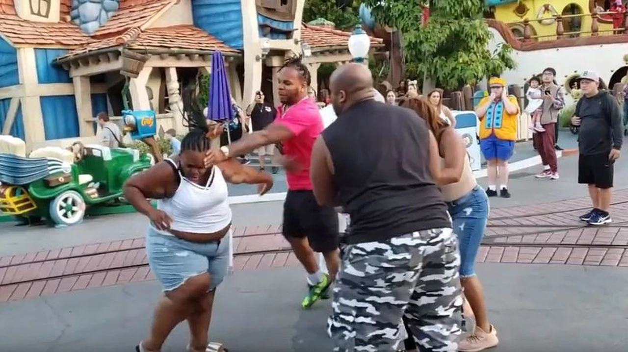 Violenta pelea familiar en Disney mientras la gente intenta intervenir (VIDEO)
