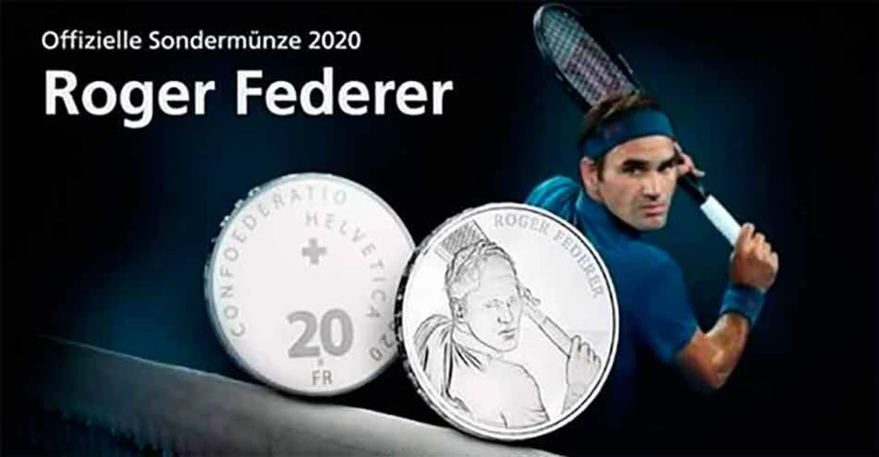 Federer será la primera persona viva en tener una moneda estampada con su figura en Suiza