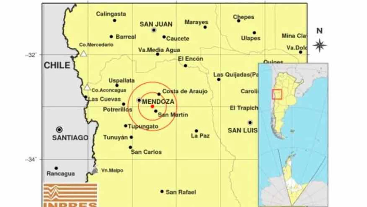 Se registró un fuerte sismo de 5,1 grados en el centro de Mendoza