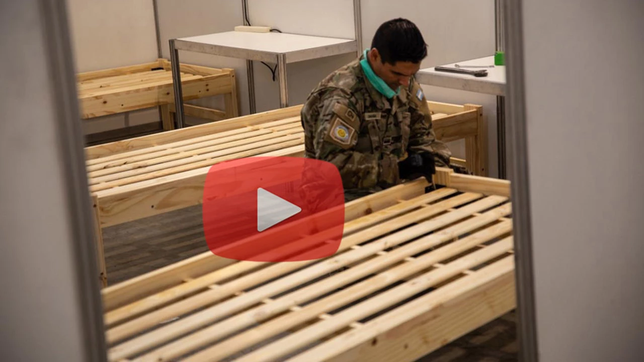 Video: la impresionante transformación de Tecnópolis en un centro sanitario con 2.500 camas