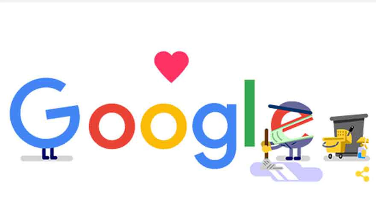Coronavirus: Google publica un "doodle" que reconoce a los trabajadores de limpieza en la emergencia