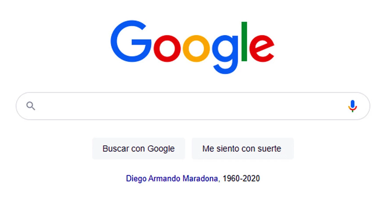 Google rinde tributo a Maradona con esta novedad