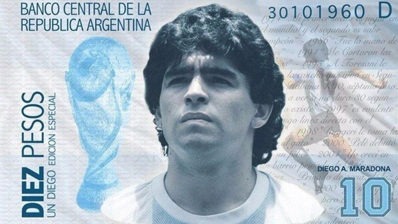 ¿Habrá un billete de Maradona?: piden que el de $10 tenga su imagen