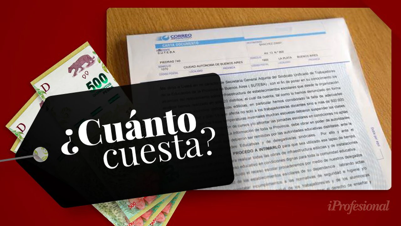 Cuánto cuesta mandar una carta documento en Argentina 2021