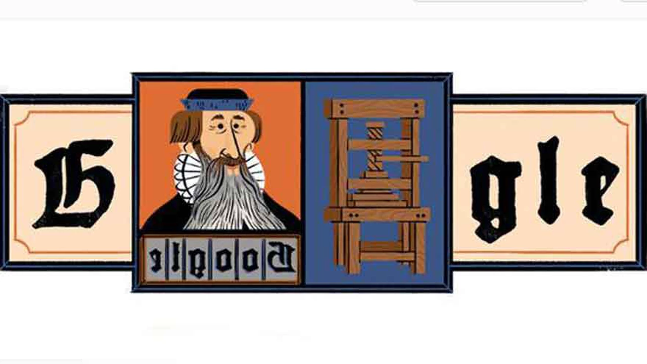 Google rinde homenaje con un doodle a Johannes Gutenberg, el "padre de la imprenta"