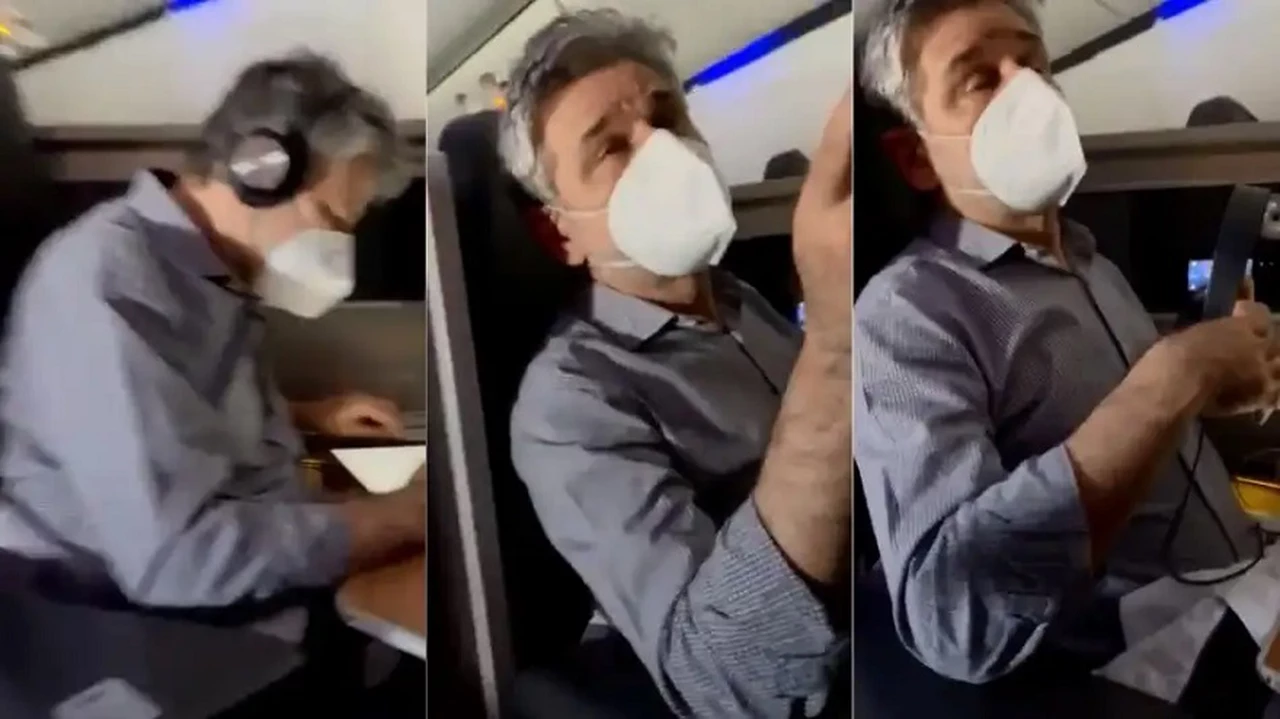 Video viral: un pasajero insultó a Daniel Filmus en un avión