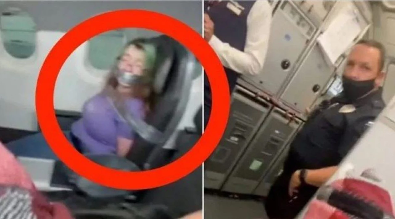 Una mujer fue atada y amordazada tras intentar abrir la puerta del avión en pleno vuelo