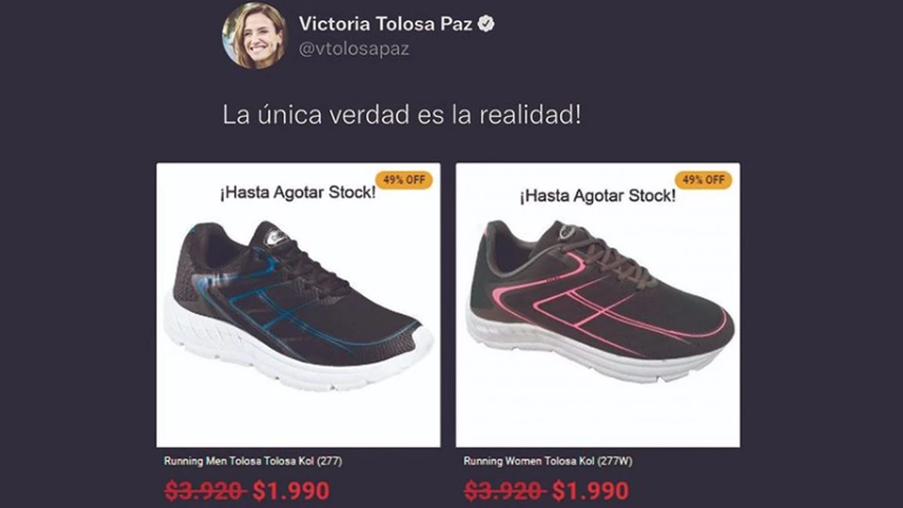 Furor por las "Tolozapas", zapatillas a menos de $2.000 inspiradas en Tolosa Paz