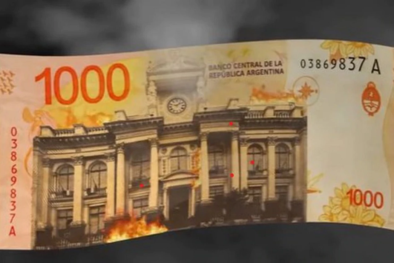 Milei lanzó su primer NFT y tiene la imagen del Banco Central en llamas