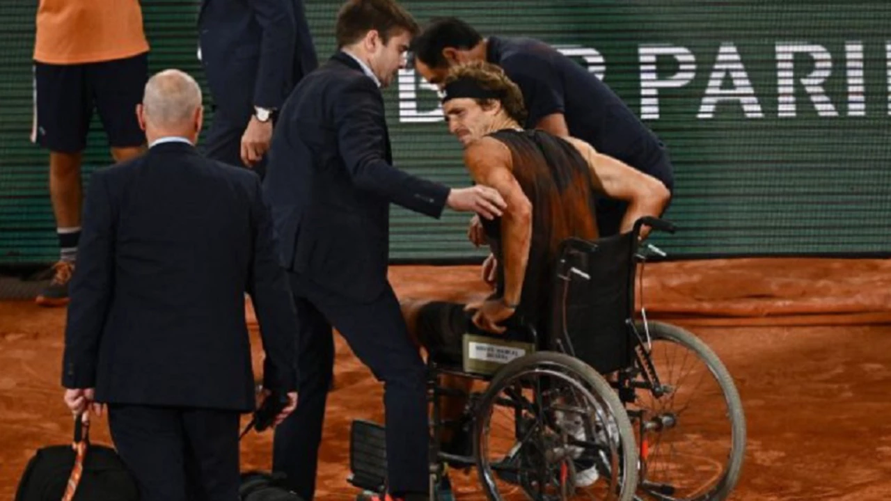 Rafael Nadal, finalista de Roland Garros: Zverev abandonó la cancha en silla de ruedas