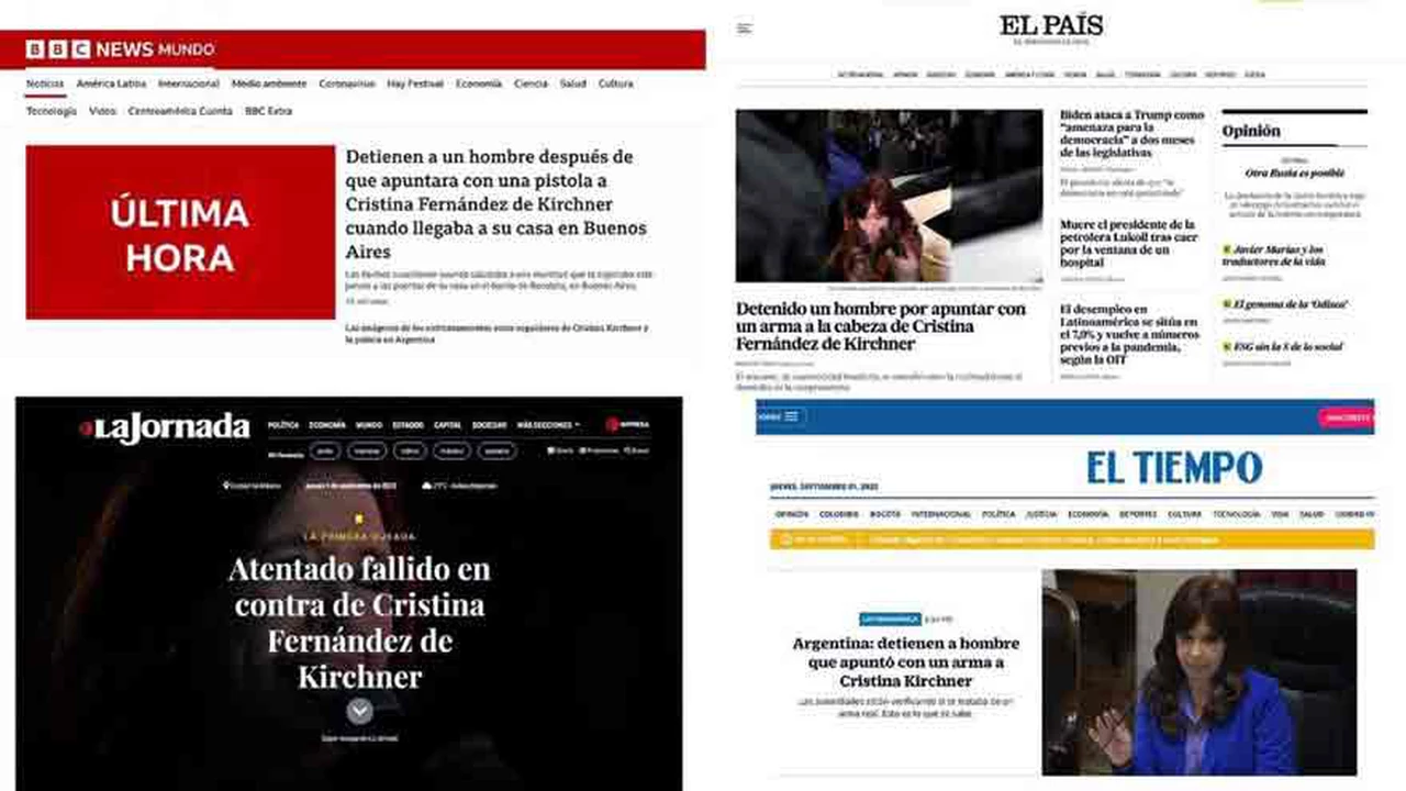El atentado a Cristina Kirchner impactó en los medios del mundo