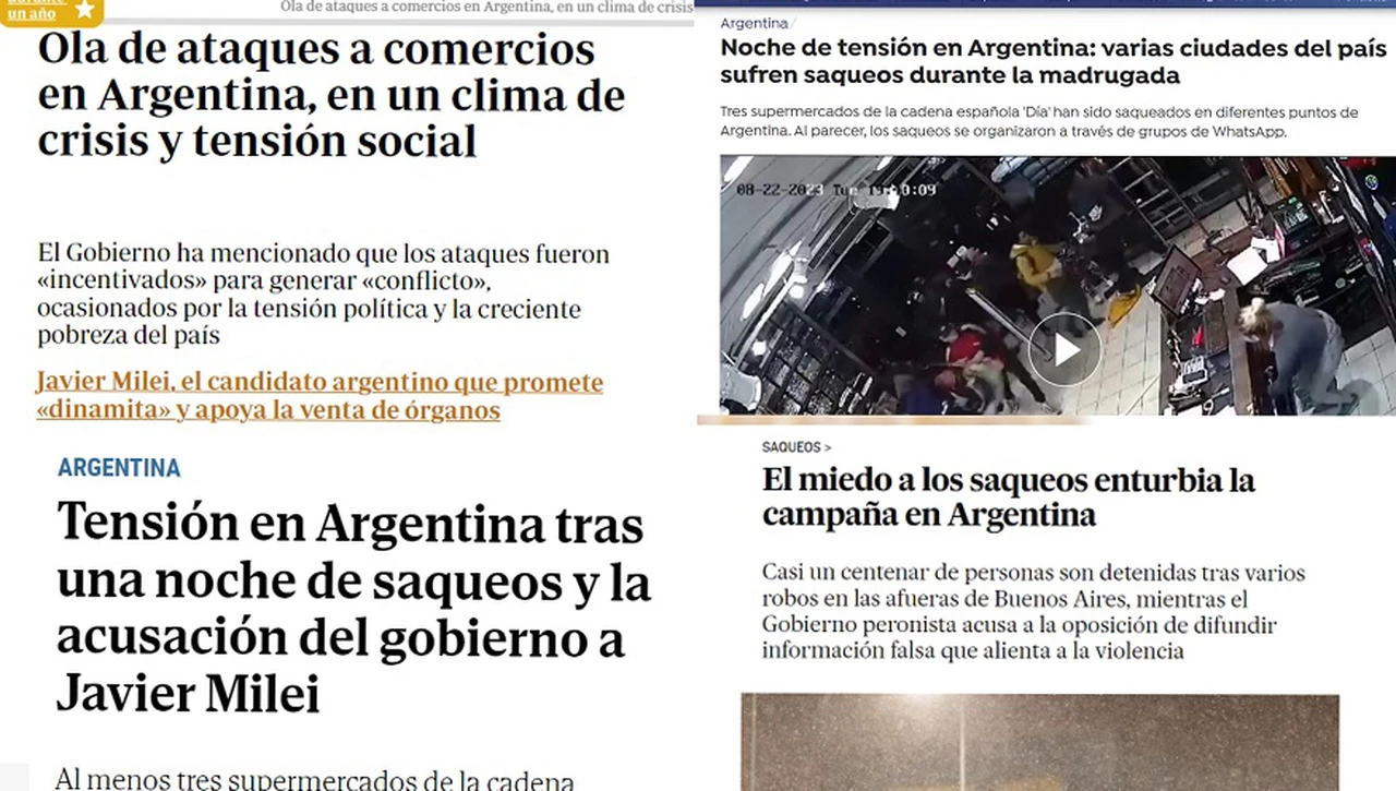 Argentina, ante los ojos del mundo: cómo reflejan los saqueos los medios de comunicación de España