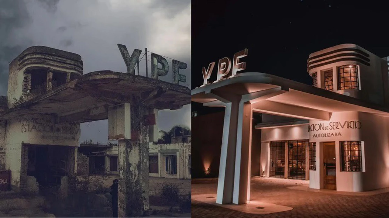 En fotos: compró una estación de servicio en ruinas y la convirtió en un bar art decó increíble