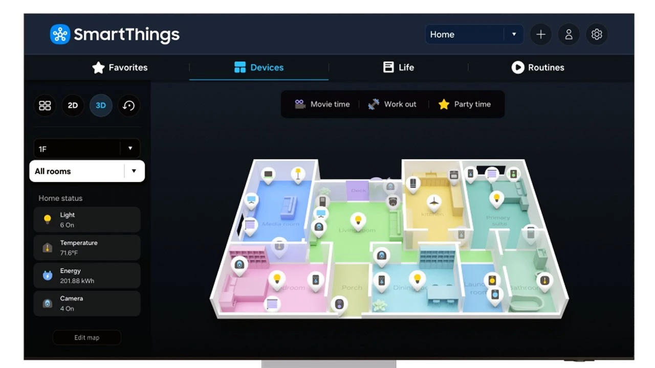 Samsung lanza un mapa de tus dispositivos en el hogar basado en inteligencia artificial