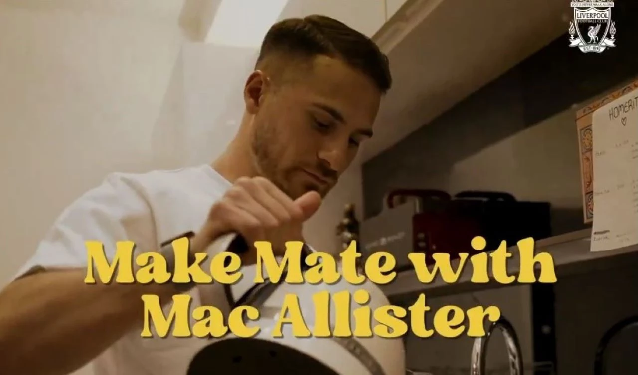 El tutorial viral de Alexis Mac Allister: mostró a los ingleses cómo preparar el mate