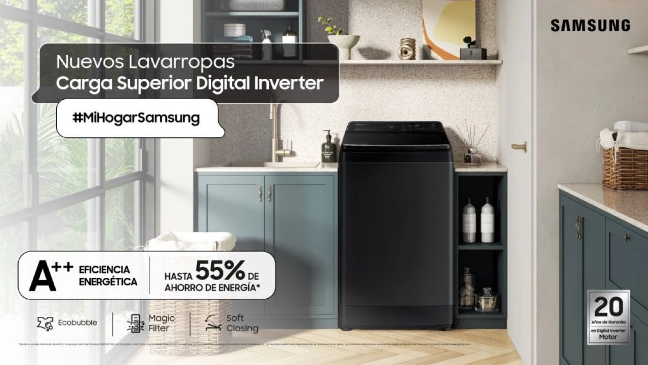 Samsung Argentina presenta nuevos lavarropas de carga superior: tecnología digital inverter, eficiencia energética A++ y nacional