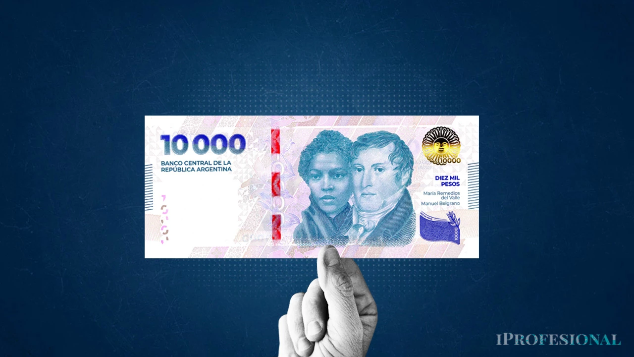 El BCRA puso en circulación el nuevo billete de $10.000: cómo podés detectar si es falso