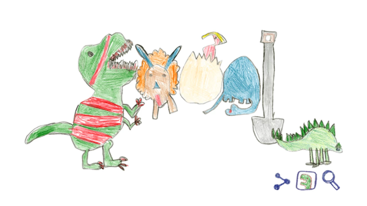 Una nena de 7 años diseñó el Doodle "Dino Google"  y se llevó 30.000 dólares