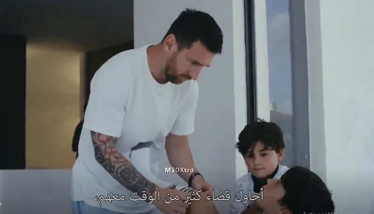 Messi se mostró en la intimidad de su mansión en Miami junto a sus hijos
