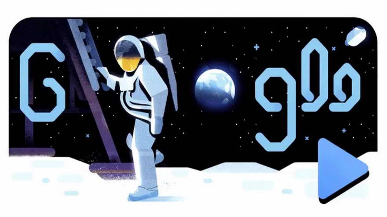 Doodle conmemorativo: Google celebra los 50 años de la llegada del hombre a la luna