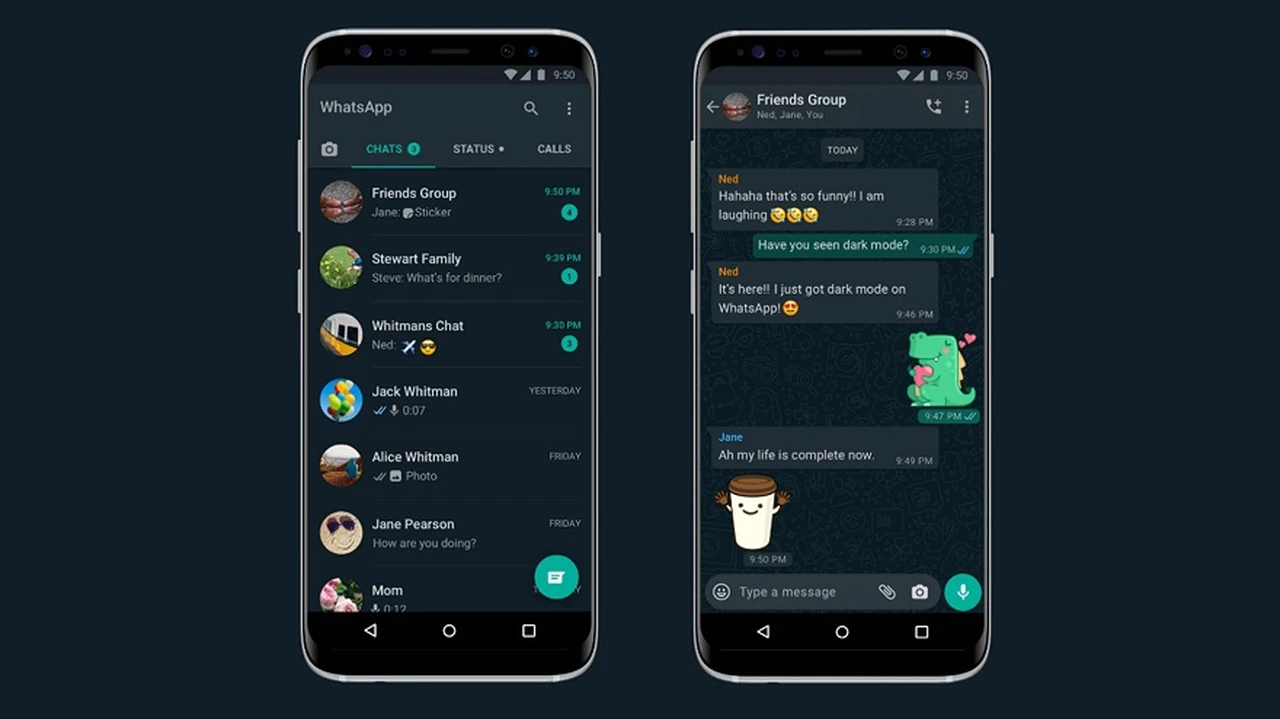 Finalmente, Whatsapp liberó el modo oscuro para todos sus usuarios de iOS y Android