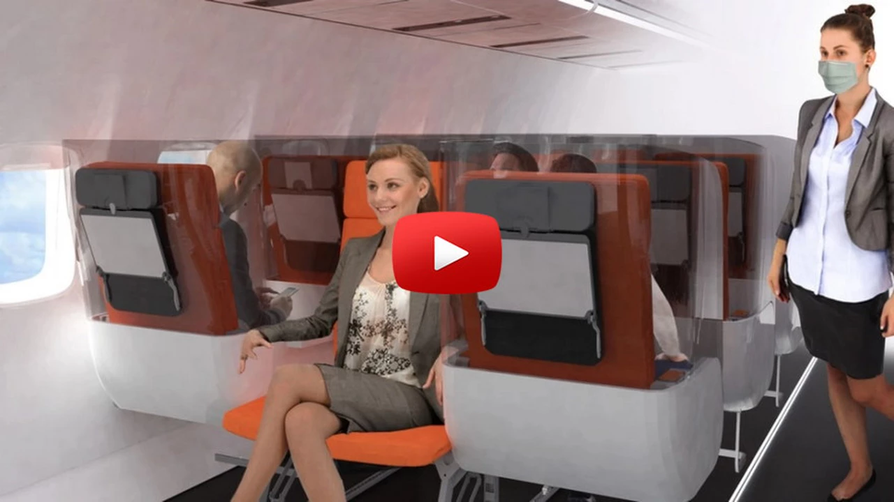 Viajar en avión tras la cuarentena: mirá cómo vas a volar en turista y con distanciamiento social